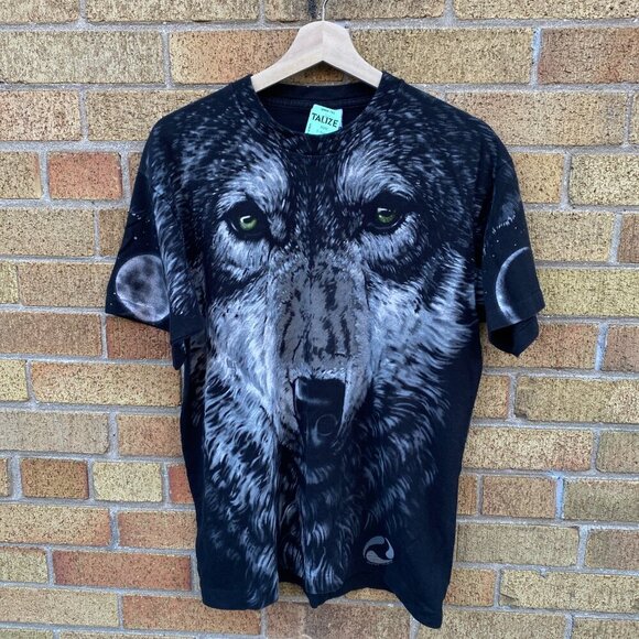 Vintage 1995 Liquid Blue T Shirt AOP Large John Connell Wolf Moon T Shirt AOP - Picture 3 of 10